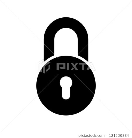 Lock silhouette icon. Padlock security isolated on white. 121330884