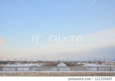 Winter blue sky 121330897