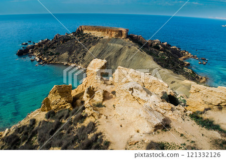 Majestic Cliff Overlooking Crystal Clear Waters 121332126