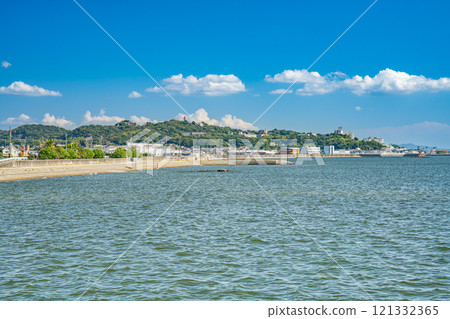 View of Takeshima Coast from Takeshima Bridge in Gamagori City (Aichi Prefecture) 121332365