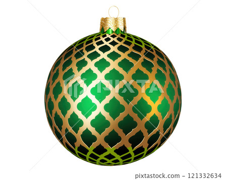 Christmas Ball a lime green and gold floral lattice, fresh and vibrant, isolated on a transparent background, dynamically suspended. Christmas Ball a lime green and gold floral lattice, fresh and vibrant, isolated on a transparent background, dynamically suspended. 121332634