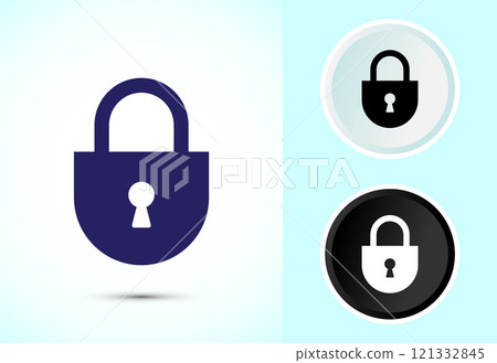 Lock icon design illustration. Security sign symbol, padlock icon Lock icon design illustration. Security sign symbol, padlock icon 121332845