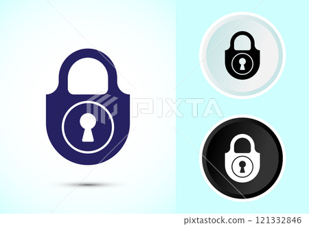 Lock icon design illustration. Security sign symbol, padlock icon 121332846