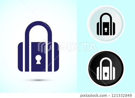 Lock icon design illustration. Security sign symbol, padlock icon Lock icon design illustration. Security sign symbol, padlock icon 121332849