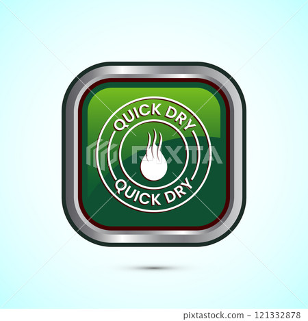 Quick dry icon design illustration. Fast dry cleaning service sign. Button design Quick dry icon design illustration. Fast dry cleaning service sign. Button design 121332878