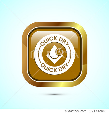 Quick dry icon design illustration. Fast dry cleaning service sign. Button design 121332888