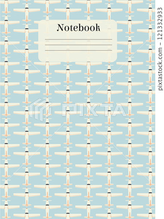 Childish notebook cover design template. Diary cover page design aircraft illustration Childish notebook cover design template. Diary cover page design aircraft illustration 121332933