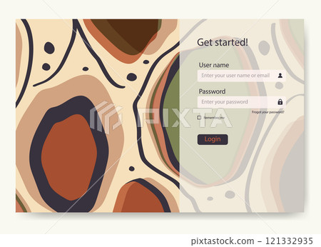 Account sign up and password page. Login ui ux design concept illustration. Landing page template 121332935