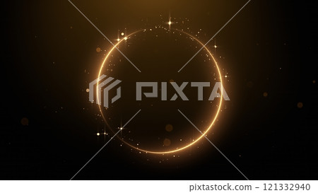 A Glowing Circular Sparkle on a Rich Dark Background, Enchanting and Captivating to View 121332940