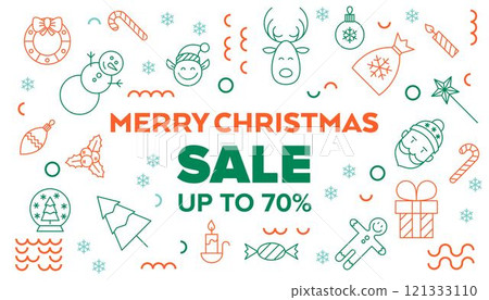 White Christmas Sale Line Banner 121333110