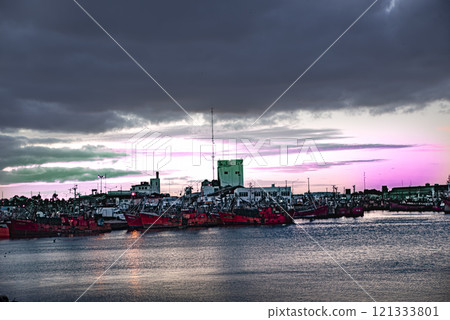 Mar del Plata harbour at sunset Mar del Plata harbour at sunset 121333801