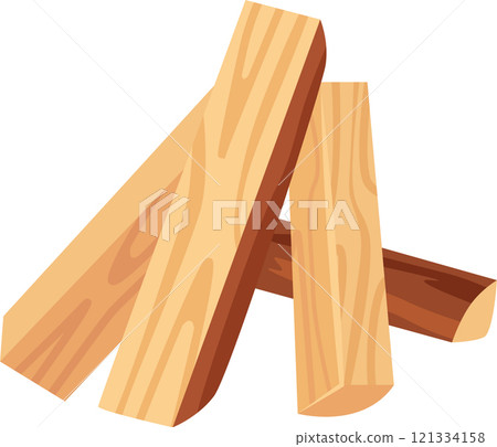 Firewood pieces creating a small pile, prepared for burning in the fireplace, delivering warmth and comfort during chilly winter days, enhancing cozy home atmospheres 121334158