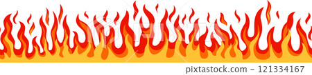 Seamless repeatable fire flames and fireballs burning on white background, creating a vibrant and energetic pattern ideal for web design, textiles, and various graphic design projects Seamless repeatable fire flames and fireballs burning on white background, creating a vibrant and energetic pattern ideal for web design, textiles, and various graphic design projects 121334167