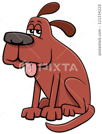 funny cartoon brown dog animal character funny cartoon brown dog animal character 121334228