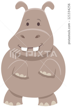 funny cartoon hippo or hippopotamus animal character funny cartoon hippo or hippopotamus animal character 121334256