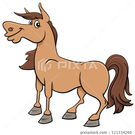funny cartoon horse farm animal character 121334260