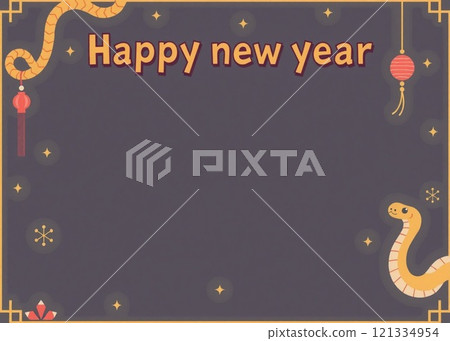 Snake Year New Year's message card 121334954
