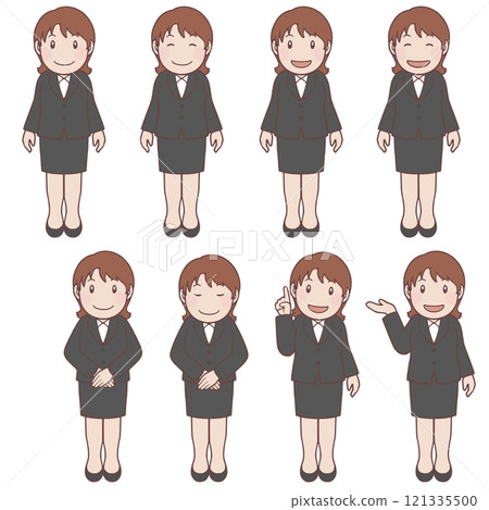 穿著黑色西裝的女人的插圖集 穿著黑色西裝的女人的插圖集 121335500