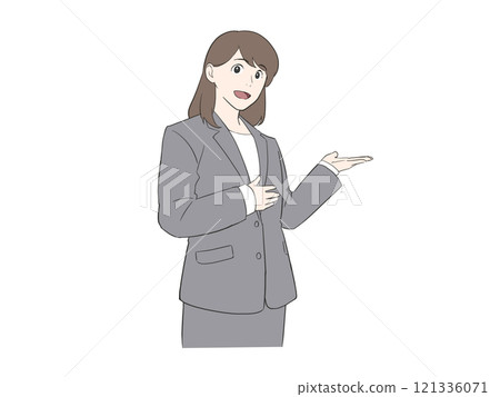 A business woman giving directions A business woman giving directions 121336071