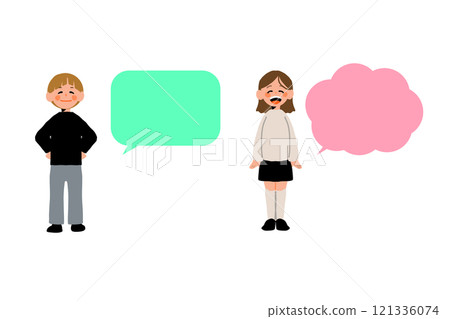 Smiling children speech bubble 121336074