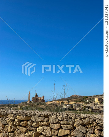 The National Shrine of the Blessed Virgin of Ta' Pinu facade The National Shrine of the Blessed Virgin of Ta' Pinu facade 121337343