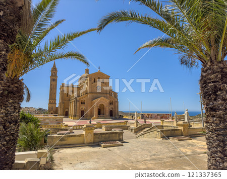 The National Shrine of the Blessed Virgin of Ta' Pinu facade The National Shrine of the Blessed Virgin of Ta' Pinu facade 121337365
