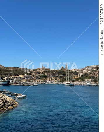 Panoramic Bay View of Mgarr, Island Gozo, Malta 121337380