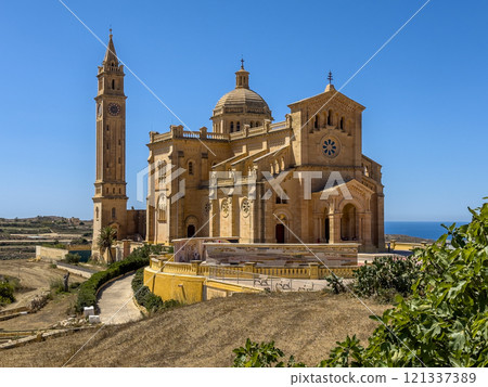 The National Shrine of the Blessed Virgin of Ta' Pinu facade The National Shrine of the Blessed Virgin of Ta' Pinu facade 121337389