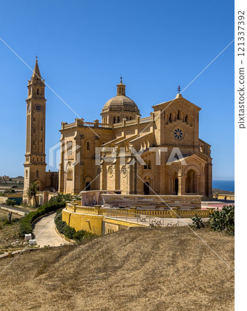 The National Shrine of the Blessed Virgin of Ta' Pinu facade The National Shrine of the Blessed Virgin of Ta' Pinu facade 121337392