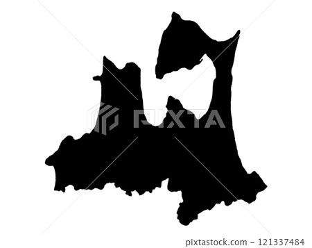 A slightly loose silhouette of Aomori prefecture, Tohoku region A slightly loose silhouette of Aomori prefecture, Tohoku region 121337484