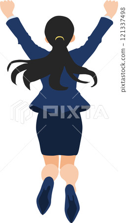 跳躍的女商人的插圖 跳躍的女商人的插圖 121337498
