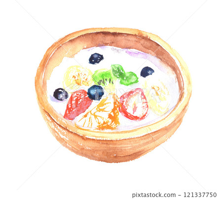 水彩畫的優格插圖 121337750