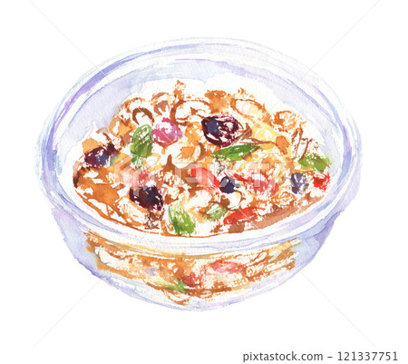 水彩穀物插圖 121337751