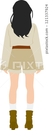Illustration of a woman from behind Illustration of a woman from behind 121337924