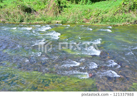 Early autumn scenery of the Usune River, a tributary of the Tone River, Numata City, Gunma Prefecture Early autumn scenery of the Usune River, a tributary of the Tone River, Numata City, Gunma Prefecture 121337988