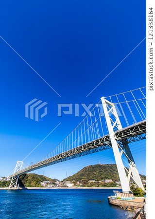 從Mekari觀光長廊看到的關門橋[福岡縣北九州市] 121338164