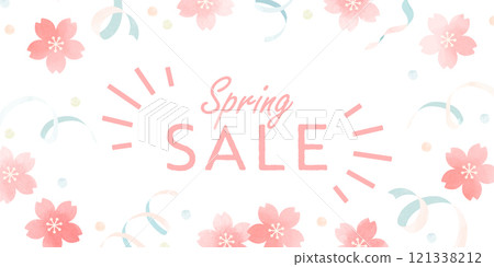 Watercolor style spring sale background | Cherry blossom pastel design (vector material) Watercolor style spring sale background | Cherry blossom pastel design (vector material) 121338212