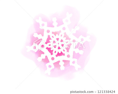 水彩雪圖示(粉紅色) 水彩雪圖示(粉紅色) 121338424