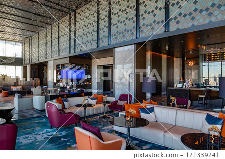 The reception lobby of Mesm Tokyo, a luxury hotel located in Waters Takeshiba near Hamamatsucho Station and Takeshiba Station. The reception lobby of Mesm Tokyo, a luxury hotel located in Waters Takeshiba near Hamamatsucho Station and Takeshiba Station. 121339241