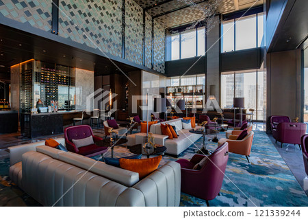 The reception lobby of Mesm Tokyo, a luxury hotel located in Waters Takeshiba near Hamamatsucho Station and Takeshiba Station. The reception lobby of Mesm Tokyo, a luxury hotel located in Waters Takeshiba near Hamamatsucho Station and Takeshiba Station. 121339244