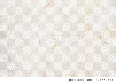Japanese modern checkered background_Checkered pattern illustration material designed with marble texture Japanese modern checkered background_Checkered pattern illustration material designed with marble texture 121339553