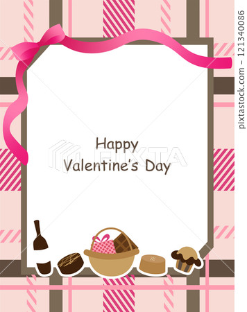 Valentine's Day, plaid, chocolate and wine Valentine's Day, plaid, chocolate and wine 121340086