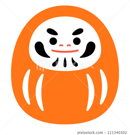 Daruma orange simple illustration without main lines 121340302