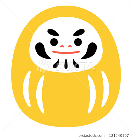 Daruma yellow fortune simple illustration without main line 121340307