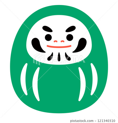 達摩綠色簡單插畫無主線 達摩綠色簡單插畫無主線 121340310