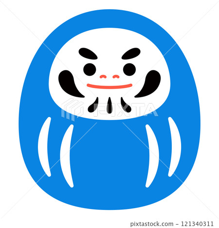 Daruma blue simple illustration without main lines 121340311