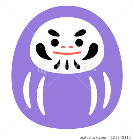 Daruma purple simple illustration without main lines 121340313