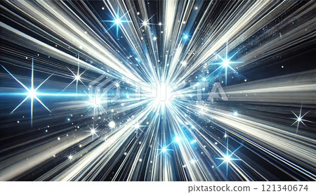 藍色銀色閃光輻射背景 121340674