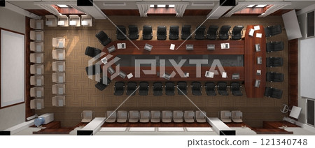 conference room, meeting room, interior visualization, 3D illustration conference room, meeting room, interior visualization, 3D illustration 121340748