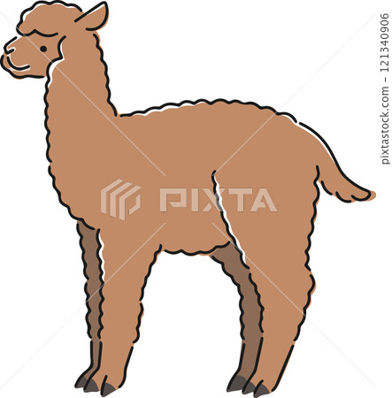手繪羊駝插畫 121340906